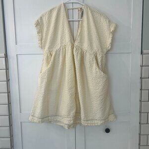 Urban Outfitters Serendipity Cream Linen Babydoll Dress size Small